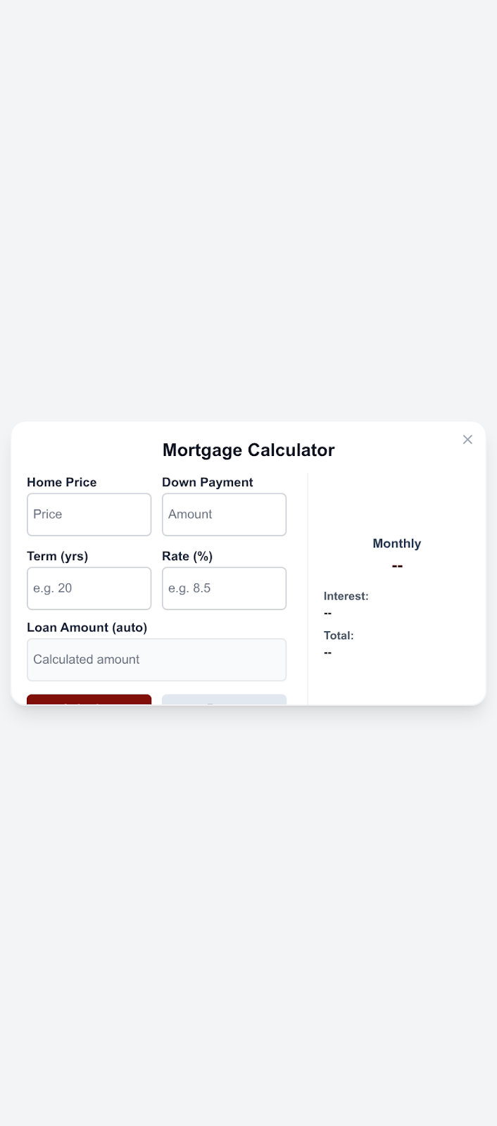 Calculate Your Monthly Mortgage Payments